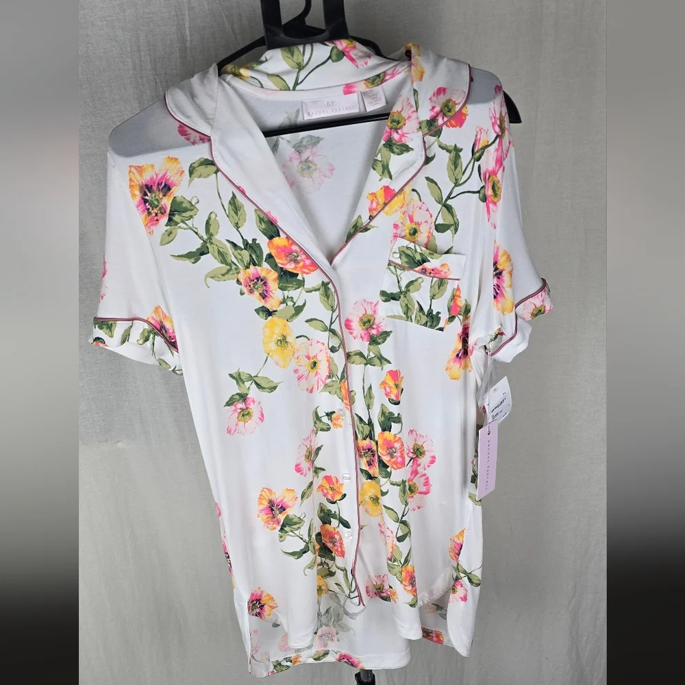 Rachel Parcell Sleep Shirt in Ivory Poppy Vine. NWT Size Medium Floral Print - Picture 6 of 10